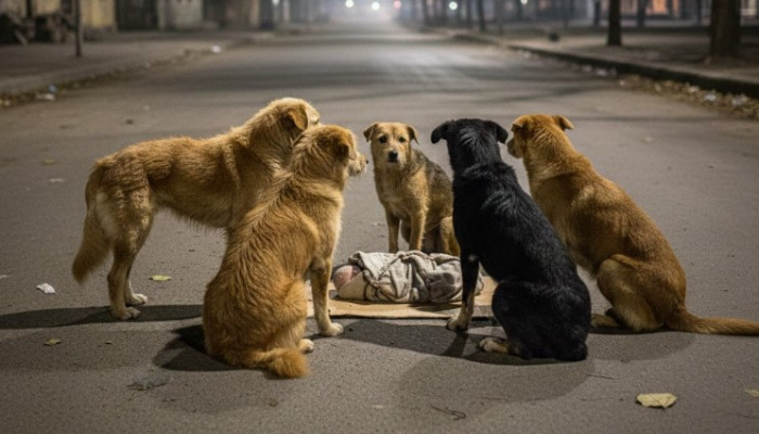ফেলে যাওয়া নবজাতককে সারা রাত পাহারা দিল একদল কুকুর!