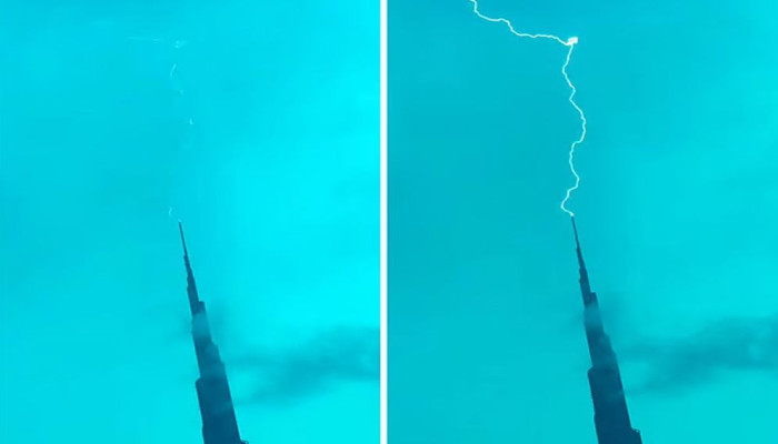 বুর্জ খলিফায় বজ্রপাত, ভিডিও ভাইরাল
