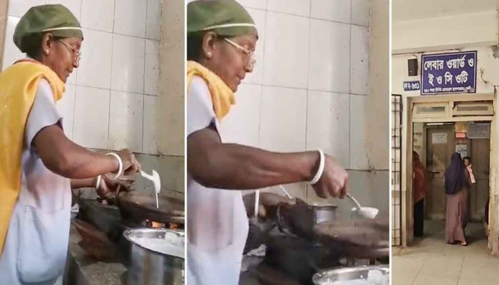 অপারেশন থিয়েটারের ভেতর চুলা, পিঠা বানাচ্ছেন নার্সরা