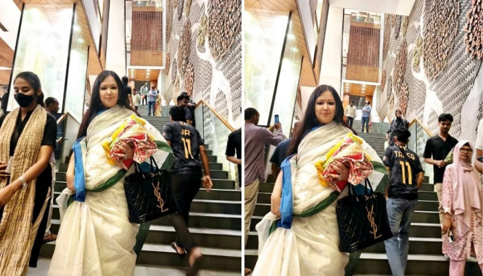 আড়ংয়ে ফ্রি ব্যাগ না পেয়ে ক্ষুব্ধ রুমিন ফারহানা, হাতে কাপড় নিয়ে শোরুম ত্যাগ