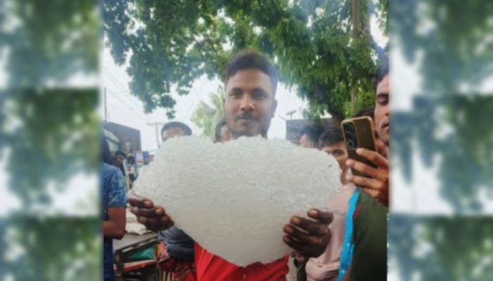 বৃষ্টির সঙ্গে পড়ল ১ মণ ওজনের শিলাখণ্ড